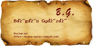 Bögös Győző névjegykártya
